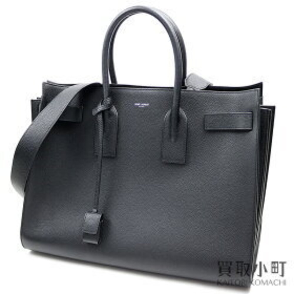 SAINT LAURENT PARIS Sac de Jour Carryall Bag Grained Leather Shoulder Duffel